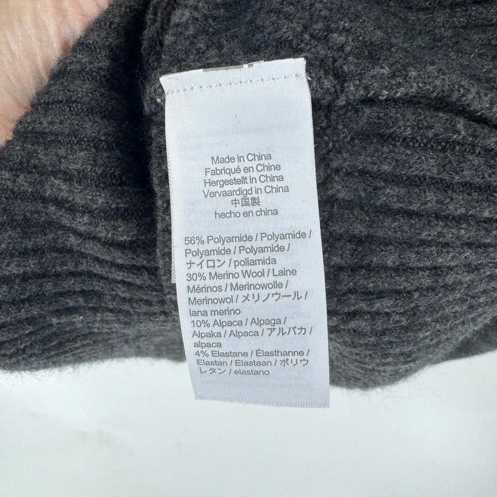 J Crew Men's Charcoal Grey Cable Knit Quarter‎ Zip Sweater Size Medium